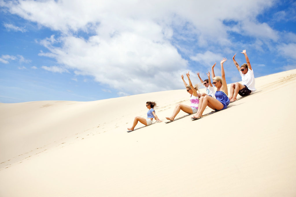 Sand boarding, Port Stephens, NSW , Austrlia